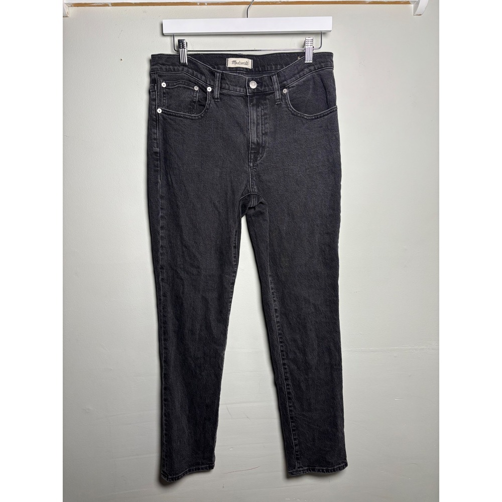 Madewell Slim Boyjean Black Denim Lunar Wash Relaxed Straight 28